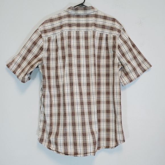 Carhartt Men's Relaxed Fit Plaid Button Down Short Sleeve Shirt Sz XL Outdoors - Picture 7 of 9